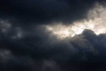 Fototapeta na wymiar dark dense gloomy dramatic thundercloud