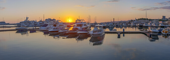 SOCHI, RUSSIA - JUNE 2, 2018: Grand Marina at sunset.