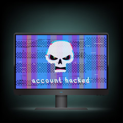 account hacked text on monitor © romvo