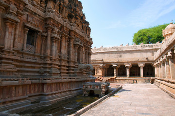 Fototapeta na wymiar Cloisters in the north west corner, Subrahmanyam shrine, Brihadisvara Temple complex, Tanjore