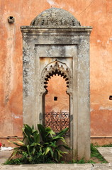 Decorations in the Andalusian Gardens of Rabat, Morocco