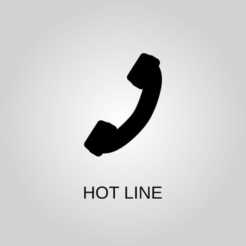 Hotline icon. Hot line symbol. Flat design. Stock - Vector illustration