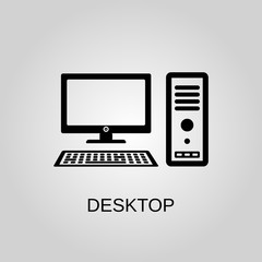 Desktop icon. Desktop symbol. Flat design. Stock - Vector illustration