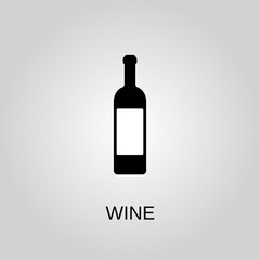 Wine icon. Wine symbol. Flat design. Stock - Vector illustration
