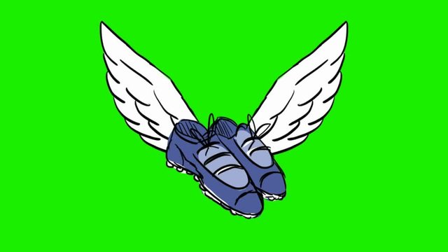 shoes - 2d animated wings - green screen