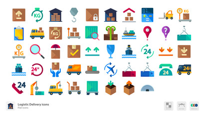 Logistic delivery icons