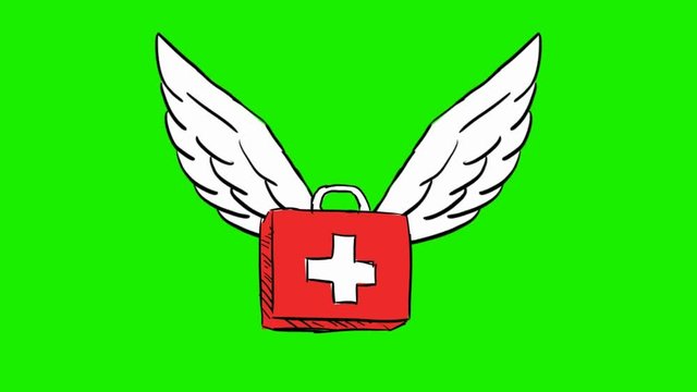 medicine - 2d animated wings - green screen