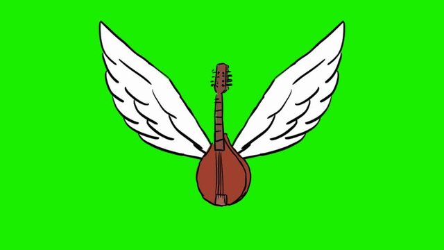 guitar - 2d animated wings - green screen