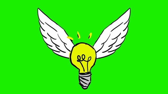 Idea - 2d animated wings - green screen