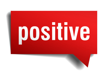 positive red 3d speech bubble