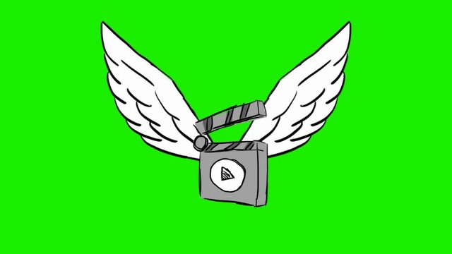 Film clapper - 2d animated wings - green screen