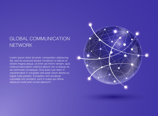 Global communication network. Flat Design Illustration for Web Sites Infographic. Communication Systems and Technologies.