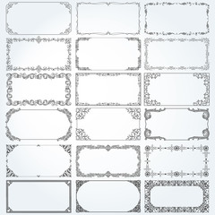 Decorative rectangle frames and borders set vector