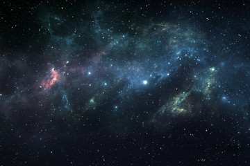 Obraz na płótnie Canvas Starry night sky space background with nebula