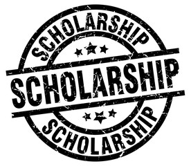 scholarship round grunge black stamp