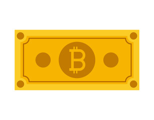 bill bitcoin commerce technology icon vector illustration design
