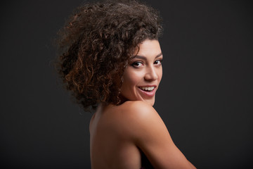 Fototapeta premium Beautiful cheerful woman
