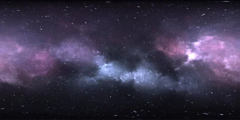 360-Grad-Weltraumnebel-Panorama, gleichwinklige Projektion, Umgebungskarte. Sphärisches HDRI-Panorama. Weltraumhintergrund mit Nebel und Sternen. © Peter Jurik