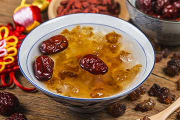 Peach gum and tremella soup