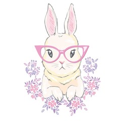 Cute bunny girl with crown. Dream Big Princess