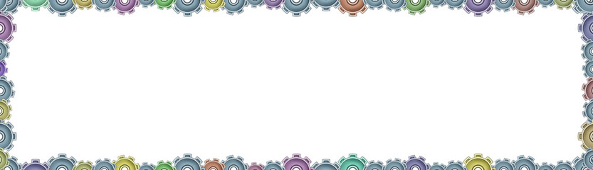 cartoon scene with industrial frame - gear wheels on white background - illustration for children