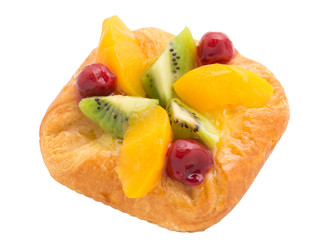 bread tart fruit on isolated white background



