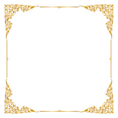 Decorative frame and border, Square frame, Golden frame, Thai pattern, Vector illustration