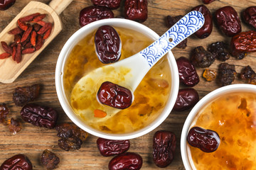Peach gum and tremella soup