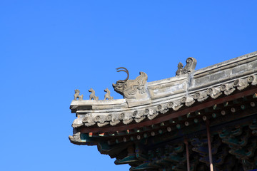 ancient architecture eaves in a temple