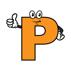 Cartoon Letter P Character
