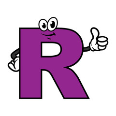 Cartoon Letter R Character