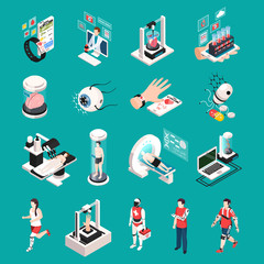 Medical Technology Isometric Icons 