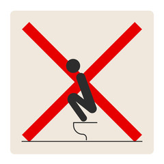 WC Toilet hygiene. Sign and symbol of toilet rules.