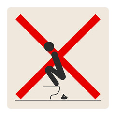 WC Toilet hygiene. Sign and symbol of toilet rules.