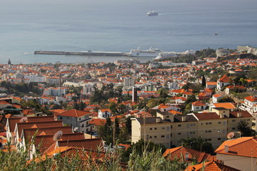 View of Funchal in Madeira from Monte
