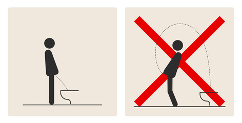 WC Toilet hygiene. Sign and symbol of toilet rules.
