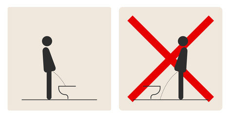 WC Toilet hygiene. Prohibition to do in the toilet.