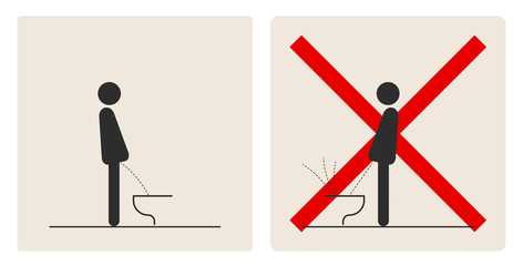 WC Toilet hygiene. Prohibition to do in the toilet.