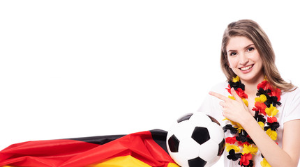 Naklejka premium Deutschland-Fan, Junge Frau als Fan für Deutschladn