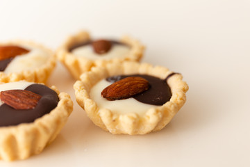 Selective focus dessert white background