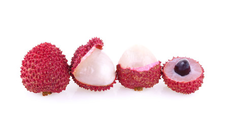 Fresh lychee isolated on white background