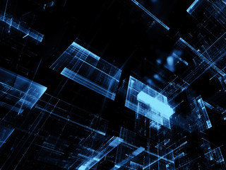 Glass blocks - abstract digitally generated image