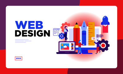 Web Design concept for web page, banner, presentation
