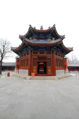 Fototapeta premium Manjusri Pavilion in the Zhengjue Temple in Old summer palace ruins park, Beijing, China