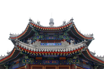 Naklejka premium Manjusri Pavilion in the Zhengjue Temple in Old summer palace ruins park, Beijing, China
