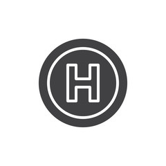 Helipad vector icon. filled flat sign for mobile concept and web design. Helicopter landing pad simple solid icon. Symbol, logo illustration. Pixel perfect vector graphics