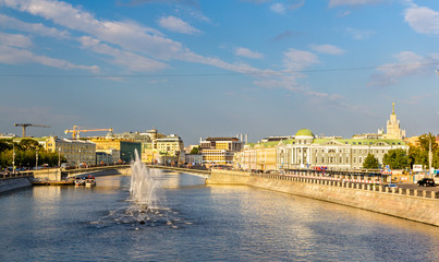 Fountains on Vodootvodny Canal in Moscow, Russia