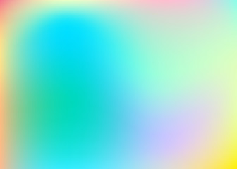 Gradient mesh abstract background. Trendy holographic backdrop with gradient mesh. 90s, 80s retro style. Pearlescent graphic template for brochure, banner, wallpaper, mobile screen.