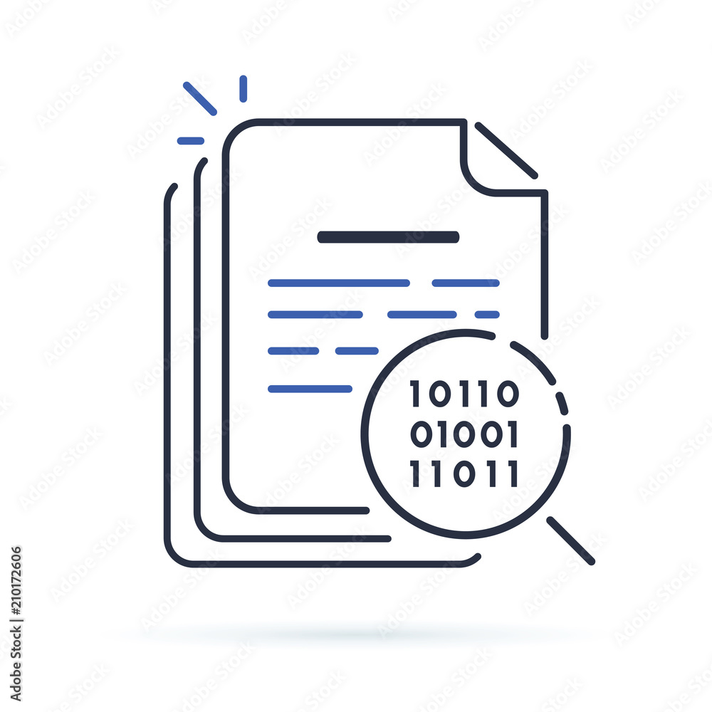Aufkleber smart contract audit or smart contract review icon. main electronic blockchain ico document with lou