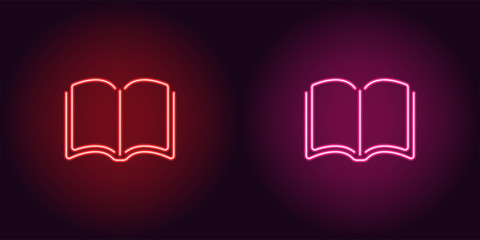 Neon icon of Red and Pink Book